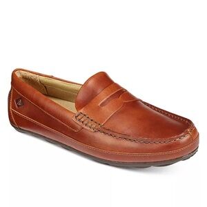 Sperry Hampden Mens Sz9.5M Penny Loafers Slip On Drivers Brown Leather